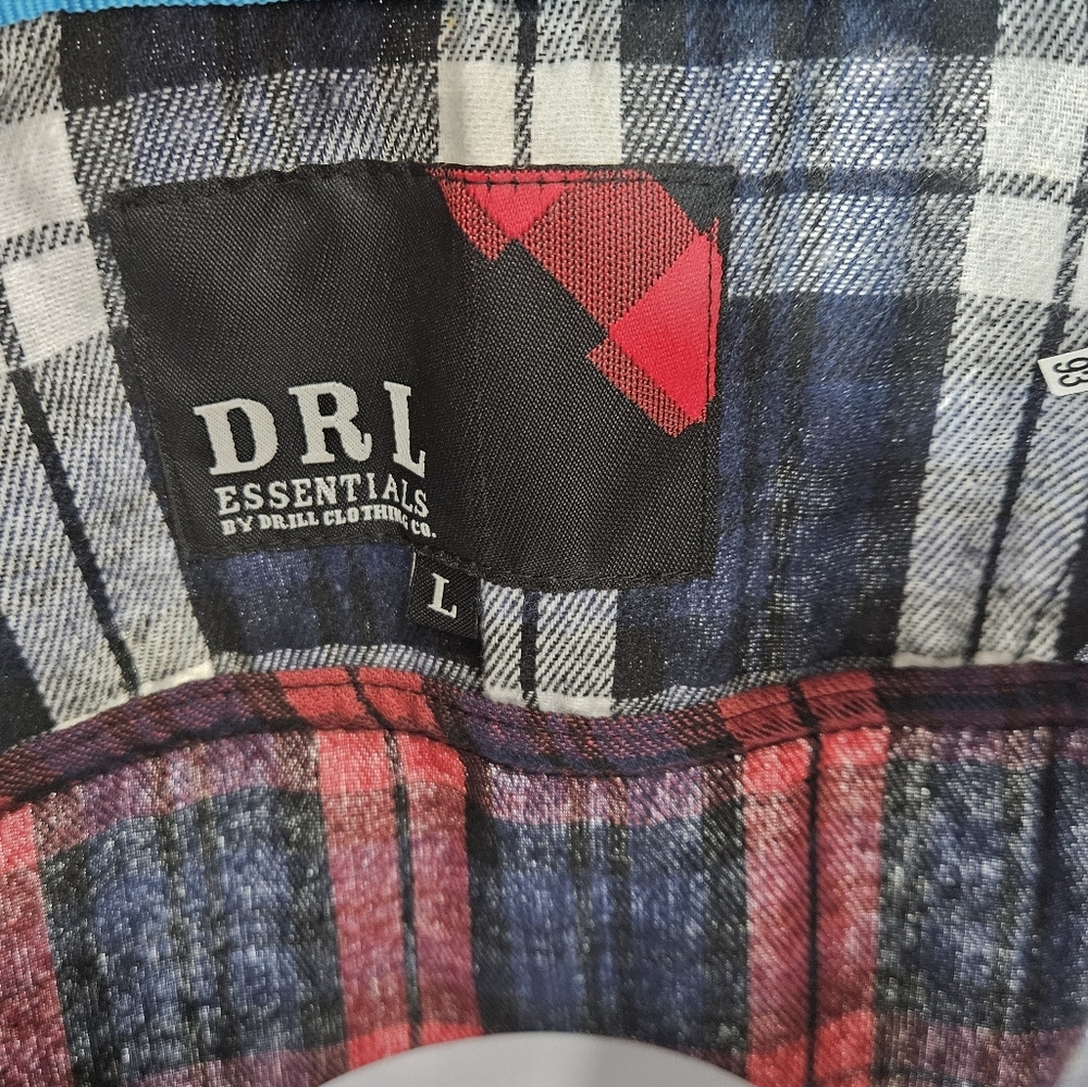 Drl Essentials Multi Colored Plaid Button Longsle… - image 6